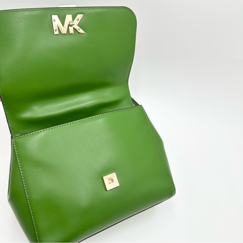 Michael Kors Mott Medium Leather Satchel 30S8GOXS2L True Green - Picture 7 of 16